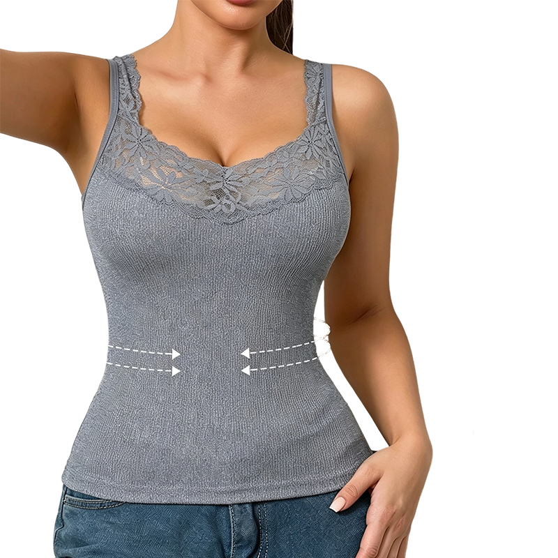 ⏰🍂Herbst Frühbucher-Sale – Damen Große Größen Spitzen Slim Fit Trägertop-13