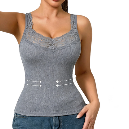 ⏰🍂Herbst Frühbucher-Sale – Damen Große Größen Spitzen Slim Fit Trägertop-13