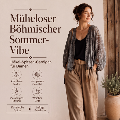 Locker sitzende Cardigan aus Hohlspitze für Damen