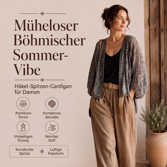 Locker sitzende Cardigan aus Hohlspitze für Damen