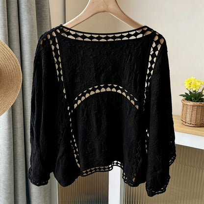 Locker sitzende Cardigan aus Hohlspitze für Damen-9
