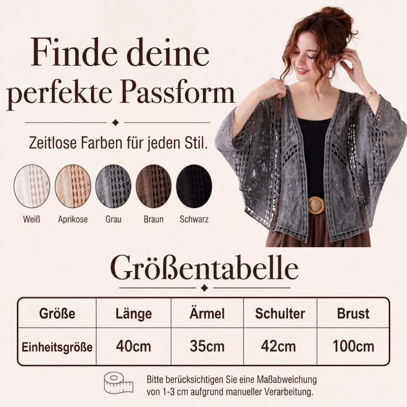 Locker sitzende Cardigan aus Hohlspitze für Damen-5