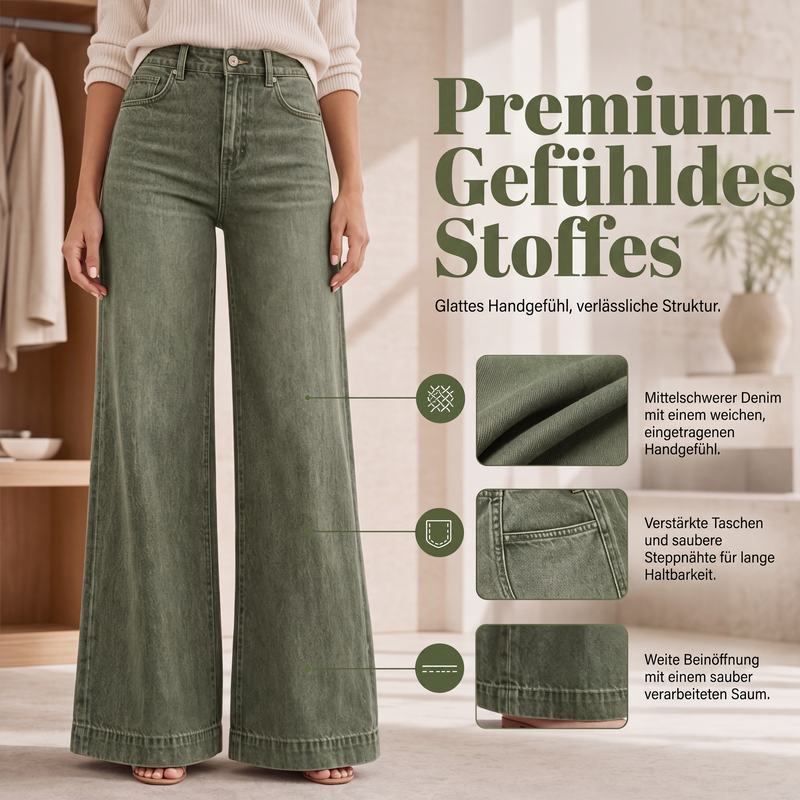 📢📢50%Rabatt!!!🎉🏆 Verkaufsschlager – jetzt halber Preis! Beinverlängernde Wide-Leg Jeans-1