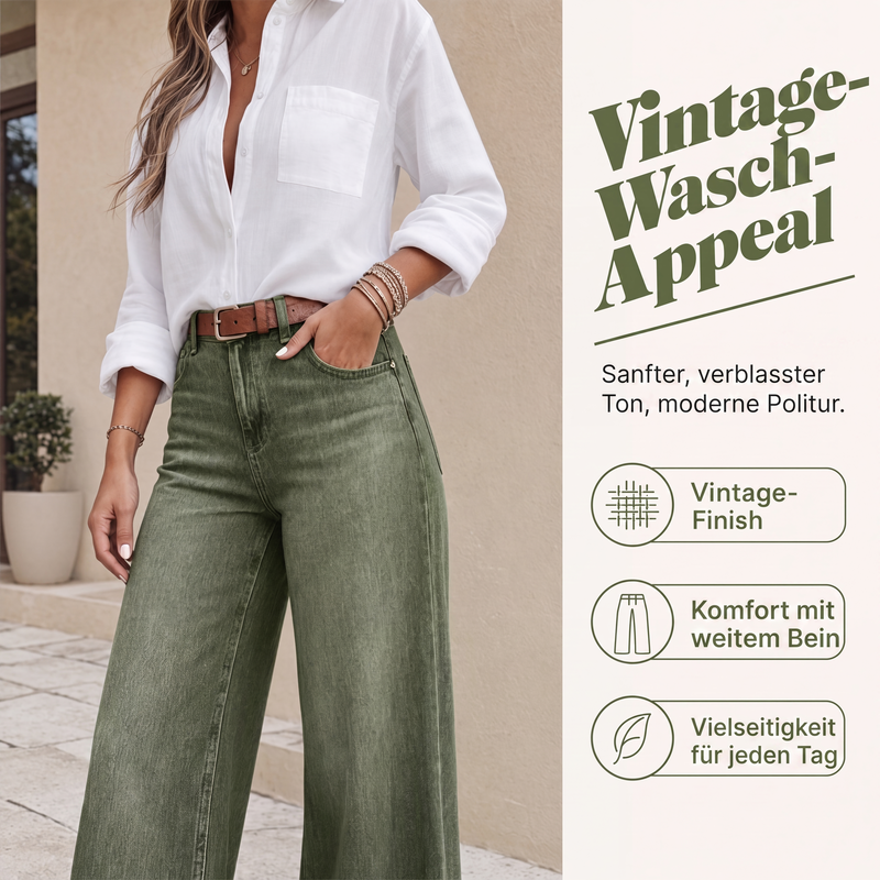 📢📢50%Rabatt!!!🎉🏆 Verkaufsschlager – jetzt halber Preis! Beinverlängernde Wide-Leg Jeans-5
