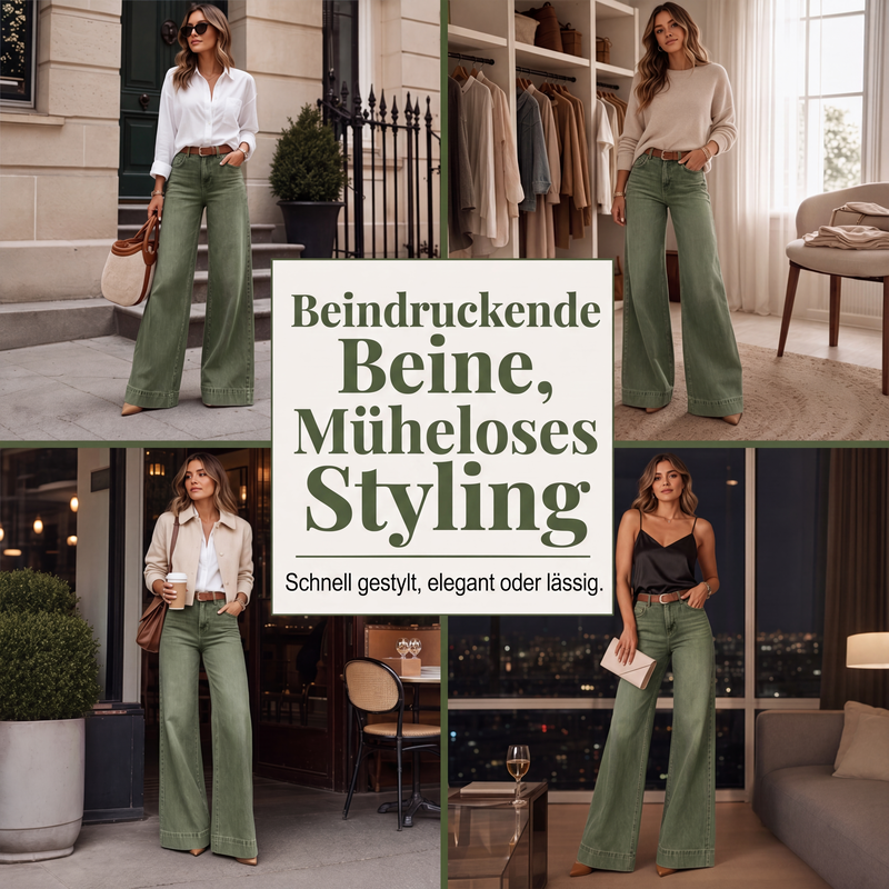📢📢50%Rabatt!!!🎉🏆 Verkaufsschlager – jetzt halber Preis! Beinverlängernde Wide-Leg Jeans-6