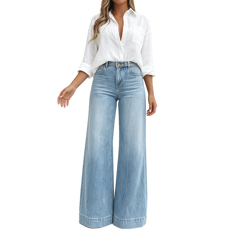 📢📢50%Rabatt!!!🎉🏆 Verkaufsschlager – jetzt halber Preis! Beinverlängernde Wide-Leg Jeans-10