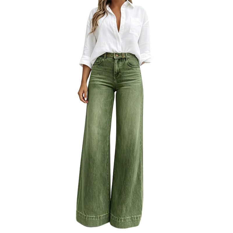 📢📢50%Rabatt!!!🎉🏆 Verkaufsschlager – jetzt halber Preis! Beinverlängernde Wide-Leg Jeans-11