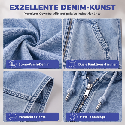 📢📢50%Rabatt!!!🎉✨Jeansweste mit Kapuze für Damen, lässige Jacke-3
