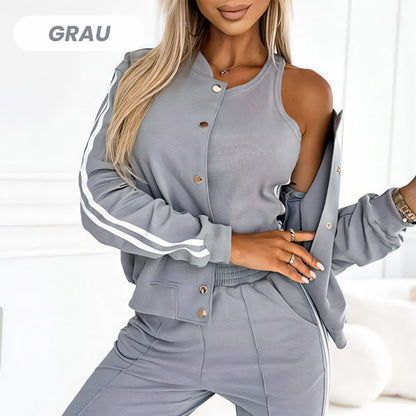 📢📢50%Rabatt!!!🎉✨Lässiges 3-teiliges Set für Damen - Jacke, Tanktop und Hose-11