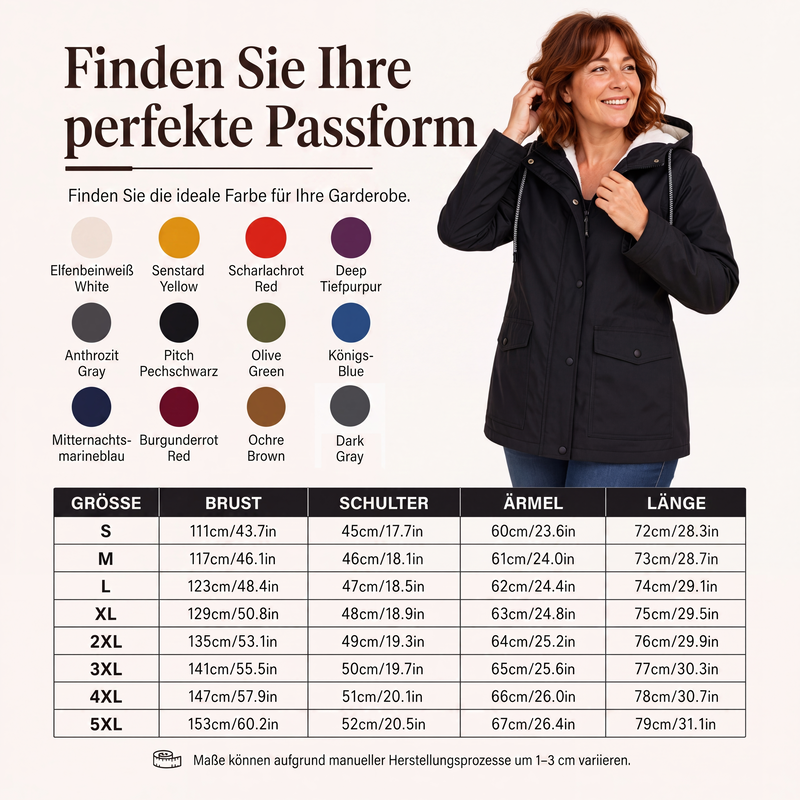 💎Neuheiten 🧥 Winddichte Jacke mit weichem Fleecefutter und Kapuze – für alle Wetterlagen-5