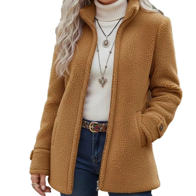 📢📢50%Rabatt!!!🎉✨Winterjacke für Damen mit durchgehendem Reißverschluss und Stehkragen