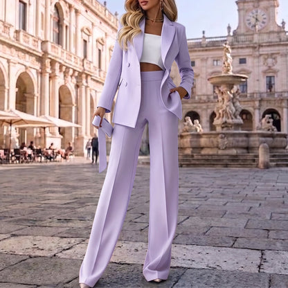 ⌛ Nur solange Vorrat reicht – danach regulärer Preis! Elegantes 2-teiliges Set für Damen: Blazer und Hose
