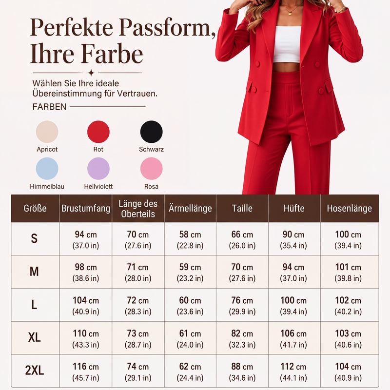 ⌛ Nur solange Vorrat reicht – danach regulärer Preis! Elegantes 2-teiliges Set für Damen: Blazer und Hose