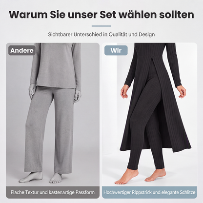 🚨 Eilmeldung: 50% endet heute Nacht! Legeres, weiches geripptes Strick-Zweiteiler-Set für Damen