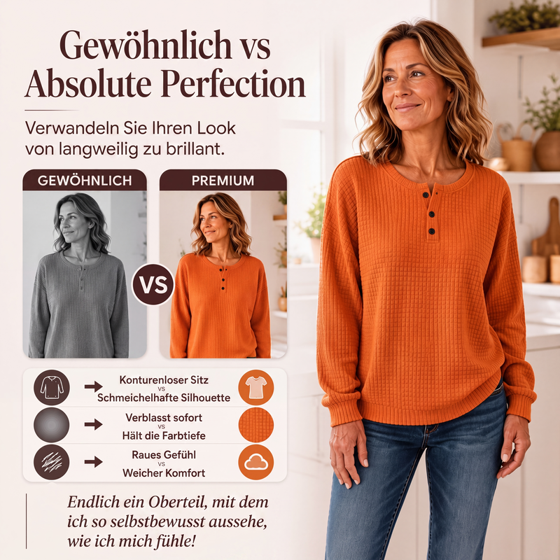 Lässiges Damen-Sweatshirt aus Waffelstrick-1