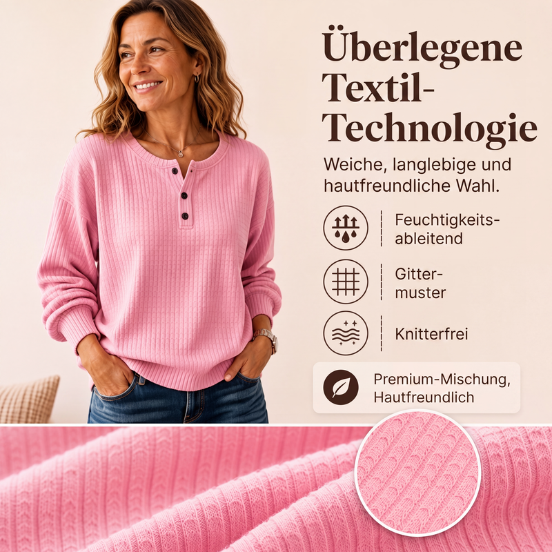 Lässiges Damen-Sweatshirt aus Waffelstrick-2