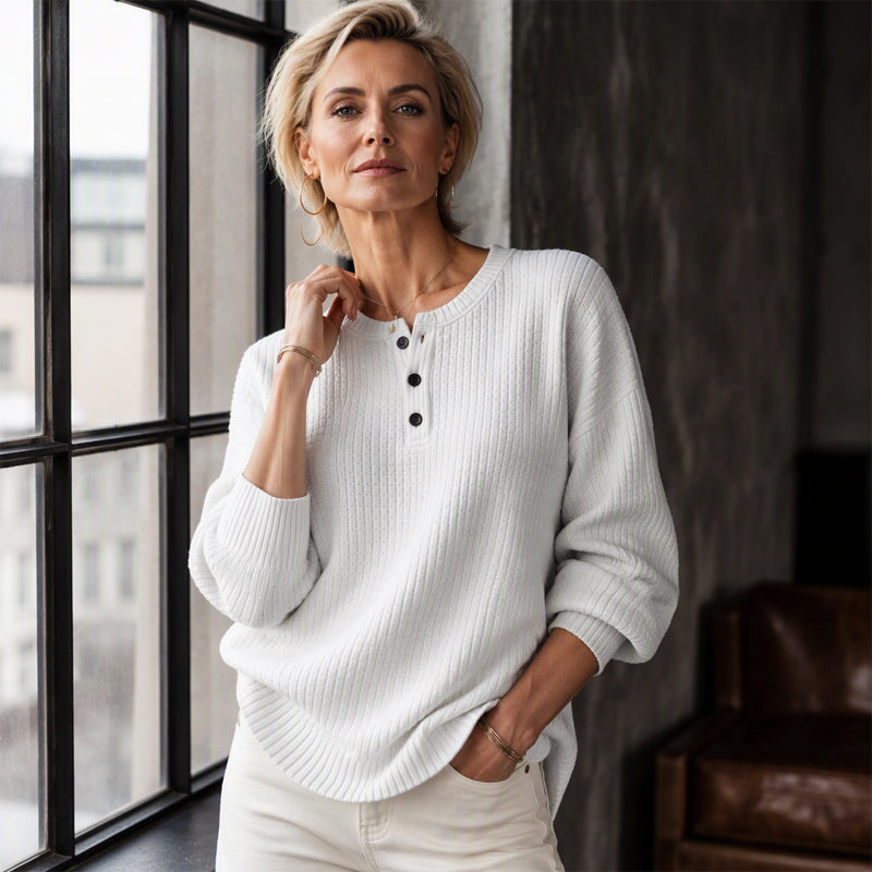 Lässiges Damen-Sweatshirt aus Waffelstrick-7