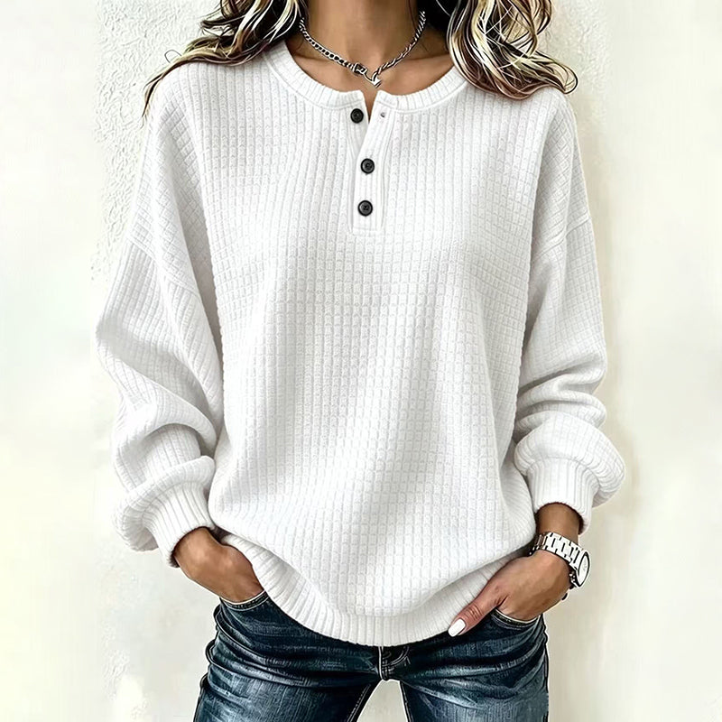 Lässiges Damen-Sweatshirt aus Waffelstrick-10