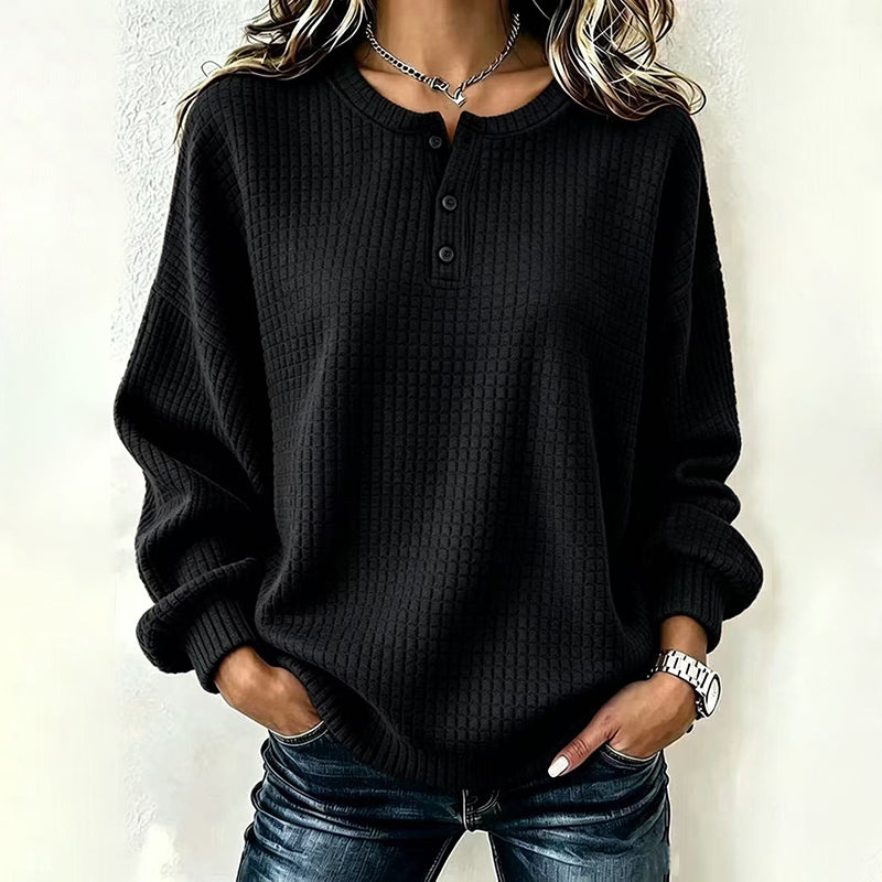 Lässiges Damen-Sweatshirt aus Waffelstrick-11