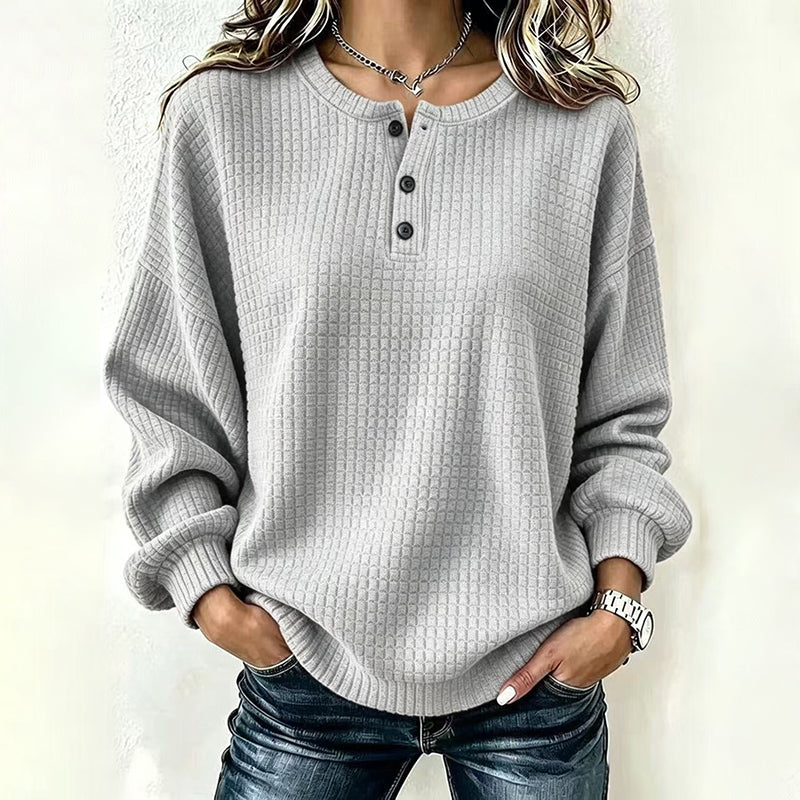 Lässiges Damen-Sweatshirt aus Waffelstrick-13