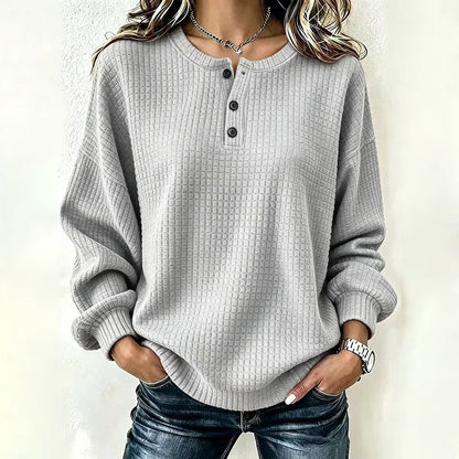 Lässiges Damen-Sweatshirt aus Waffelstrick-13