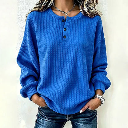 Lässiges Damen-Sweatshirt aus Waffelstrick-12