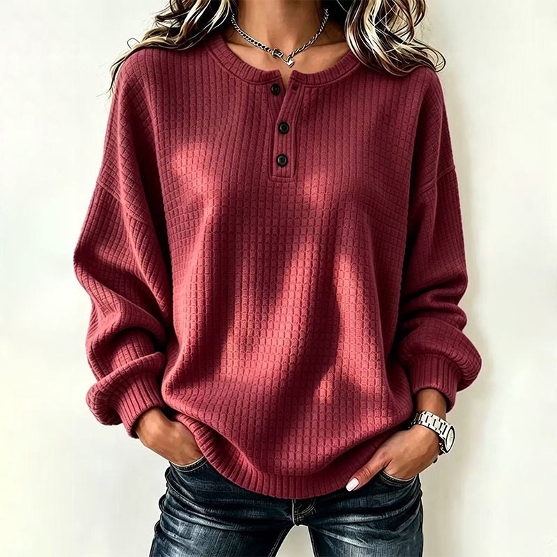 Lässiges Damen-Sweatshirt aus Waffelstrick-15