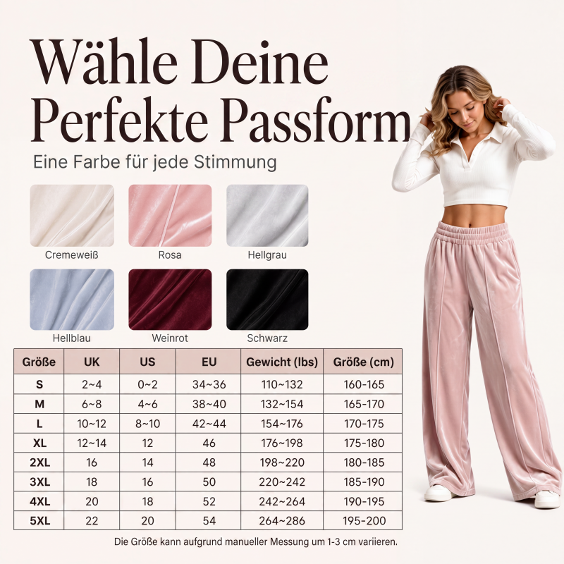 Elegante Samt-Weithosen für Damen