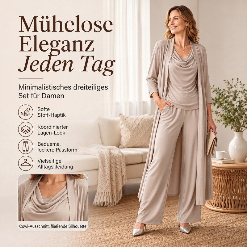 💎👗 Neuheiten – Leger-elegantes 3-teiliges Set – bequem und vielseitig