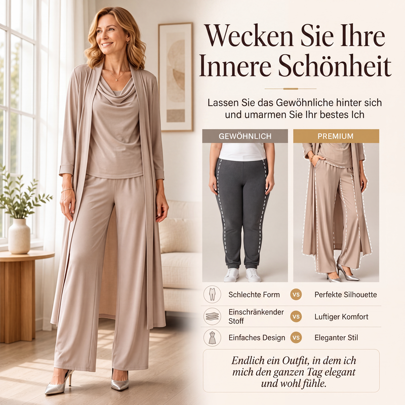 💎👗 Neuheiten – Leger-elegantes 3-teiliges Set – bequem und vielseitig