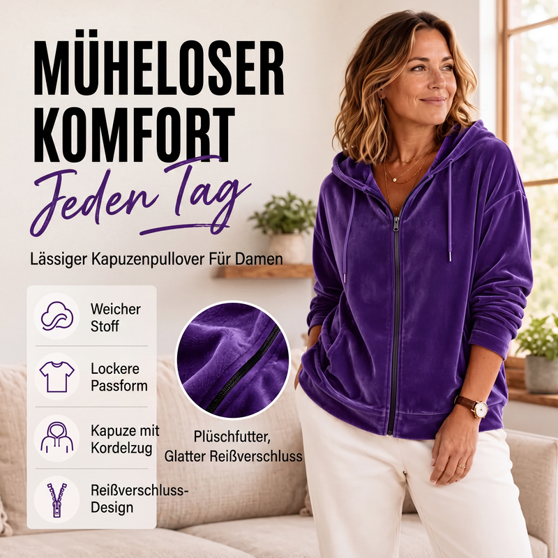 🌸 Samt-Kapuzenjacke – Komfort & Eleganz vereint – Perfekt für alle, die luxuriöse Materialien und lässigen Stil lieben – der weiche Samt verleiht jedem Outfit eine edle Note. Jetzt 50% Rabatt!
