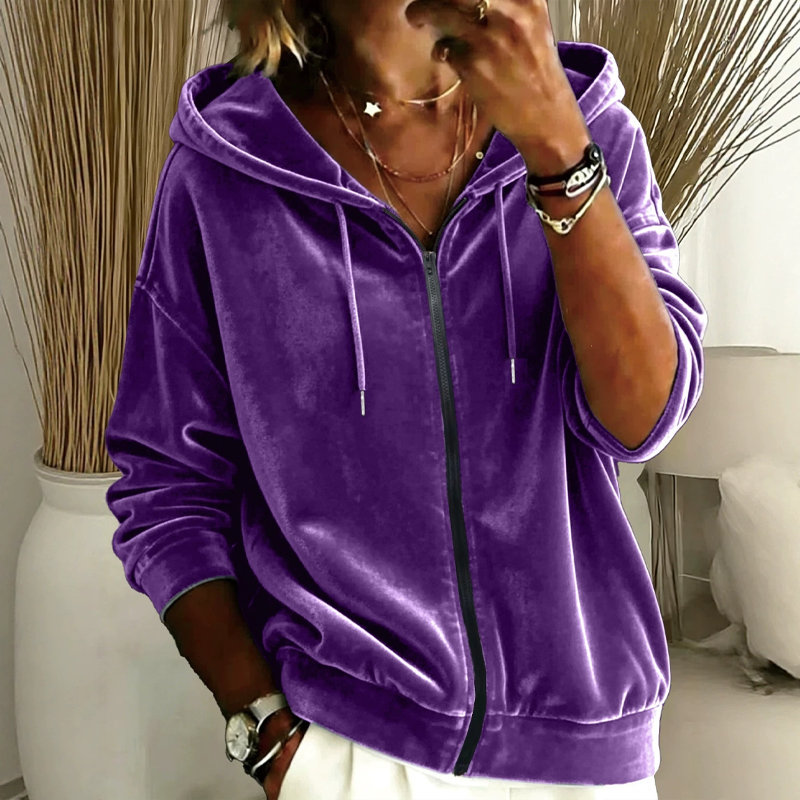 🌸 Samt-Kapuzenjacke – Komfort & Eleganz vereint – Perfekt für alle, die luxuriöse Materialien und lässigen Stil lieben – der weiche Samt verleiht jedem Outfit eine edle Note. Jetzt 50% Rabatt!