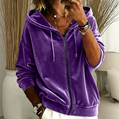🌸 Samt-Kapuzenjacke – Komfort & Eleganz vereint – Perfekt für alle, die luxuriöse Materialien und lässigen Stil lieben – der weiche Samt verleiht jedem Outfit eine edle Note. Jetzt 50% Rabatt!