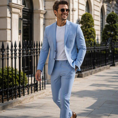 👔 50 % RABATT | Gepflegter Business-Look & flexibler Tragekomfort – Herren 2-teiliges Stretch-Anzug-Set