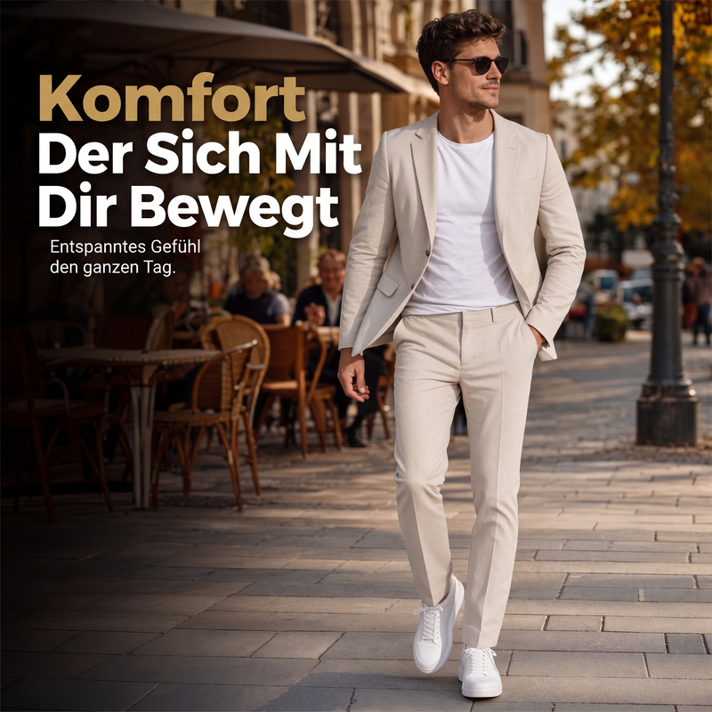 👔 50 % RABATT | Gepflegter Business-Look & flexibler Tragekomfort – Herren 2-teiliges Stretch-Anzug-Set