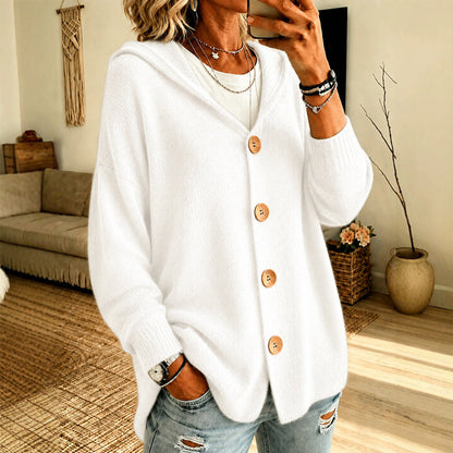 📢📢50%Rabatt!!!🎉📦 Täglich 500+ Pakete versendet – der Wahnsinn! Lässige Damen-Strickjacke mit Kapuze