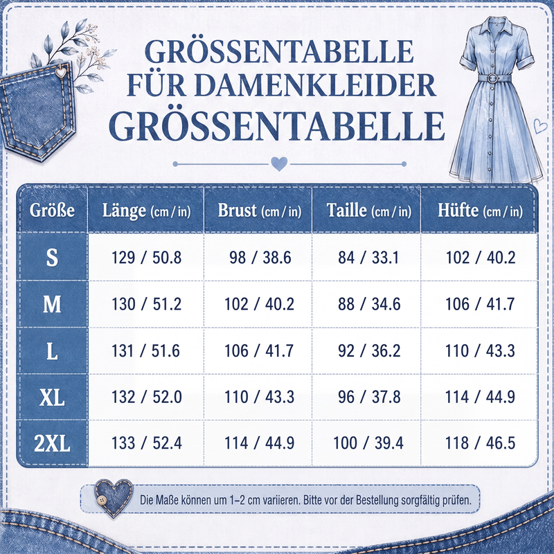 📢📢50% Rabatt!!! 🎉✨ Legeres, locker sitzendes Jeanshemdkleid für Damen
