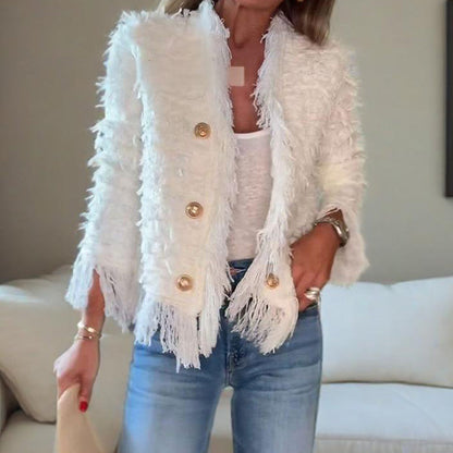 💎🧥 Neuheiten – Kurzjacke mit Quasten und Knöpfen – bequem