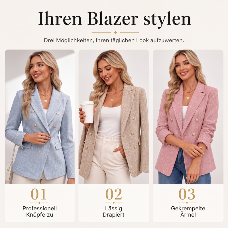 📢📢50%Rabatt!!!🎉✨Zweireihiger Freizeitblazer für Damen