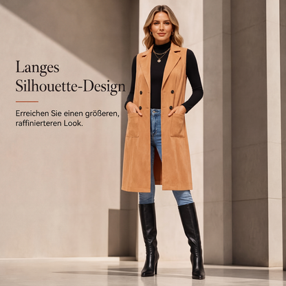 📢📢50%Rabatt!!!🧥✨ Neuheiten – Zweireihige lange Weste – elegant und vielseitig