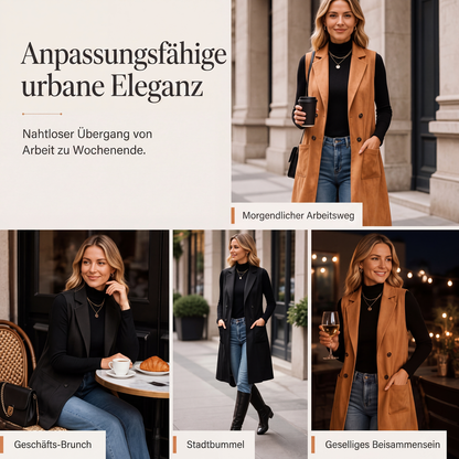 📢📢50%Rabatt!!!🧥✨ Neuheiten – Zweireihige lange Weste – elegant und vielseitig