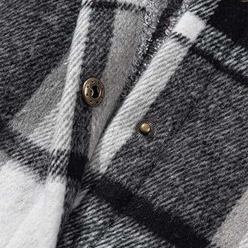 🧥🍁 Neuheiten – Damen klassische gemütliche karierte Kapuzenjacke