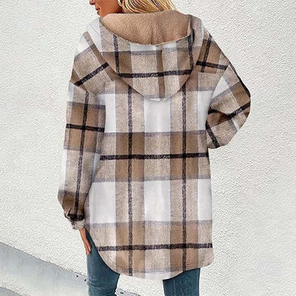 🧥🍁 Neuheiten – Damen klassische gemütliche karierte Kapuzenjacke