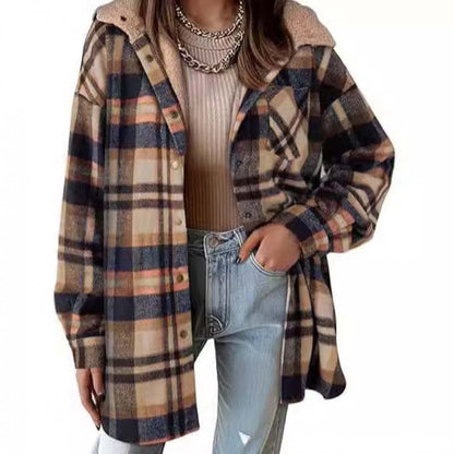 🧥🍁 Neuheiten – Damen klassische gemütliche karierte Kapuzenjacke