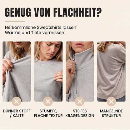 📢📢50%Rabatt!!!👚💎 Jetzt im Trend – Damen-Sweatshirt mit Zopfmuster und halblangem Reißverschluss
