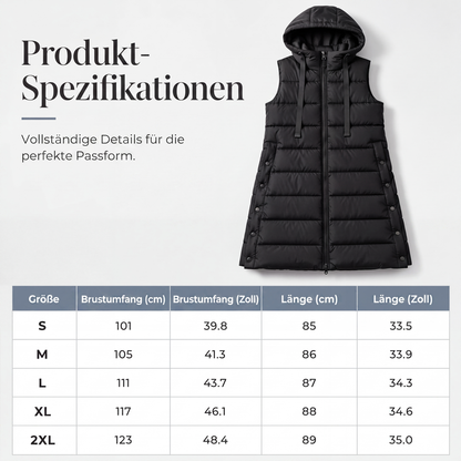 Gesteppte Weste mit Kapuze für Damen