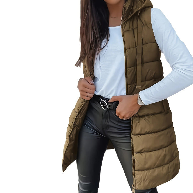 Gesteppte Weste mit Kapuze für Damen