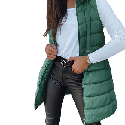 Gesteppte Weste mit Kapuze für Damen