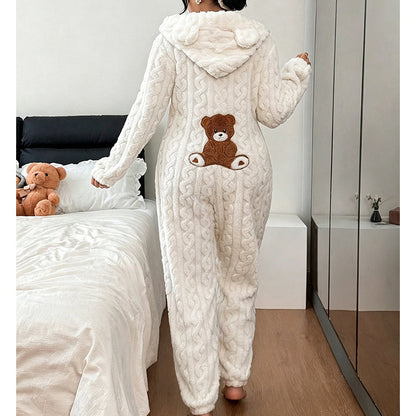 🐻 50% Rabatt | Kuschelige Wärme & süßer Komfort – Bären-Kapuzen-Overall