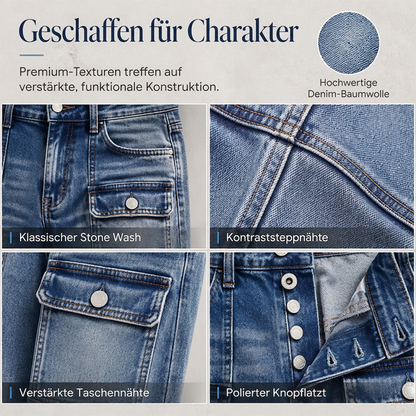 📢🎉50%Rabatt!!!🛍️✨Hochtaillierte, elastische Jeans mit geradem Bein für Damen
